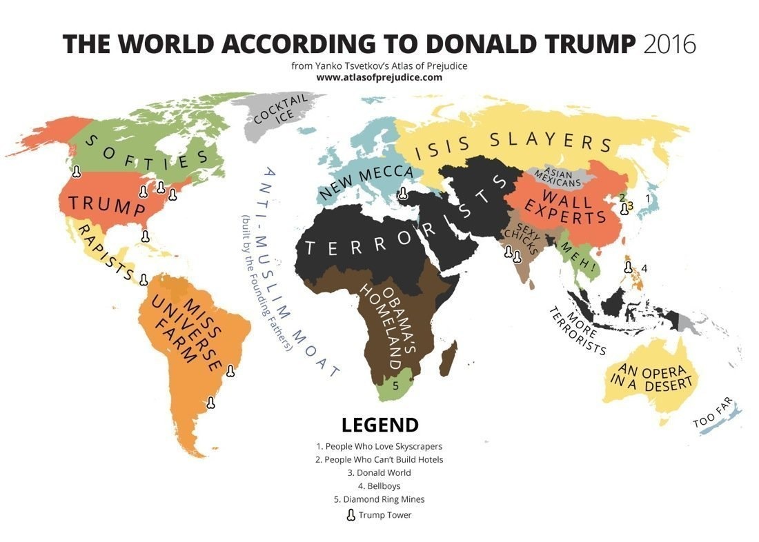 Как выглядит мир глазами Дональда Трампа. Источник: atlasofprejudice.com